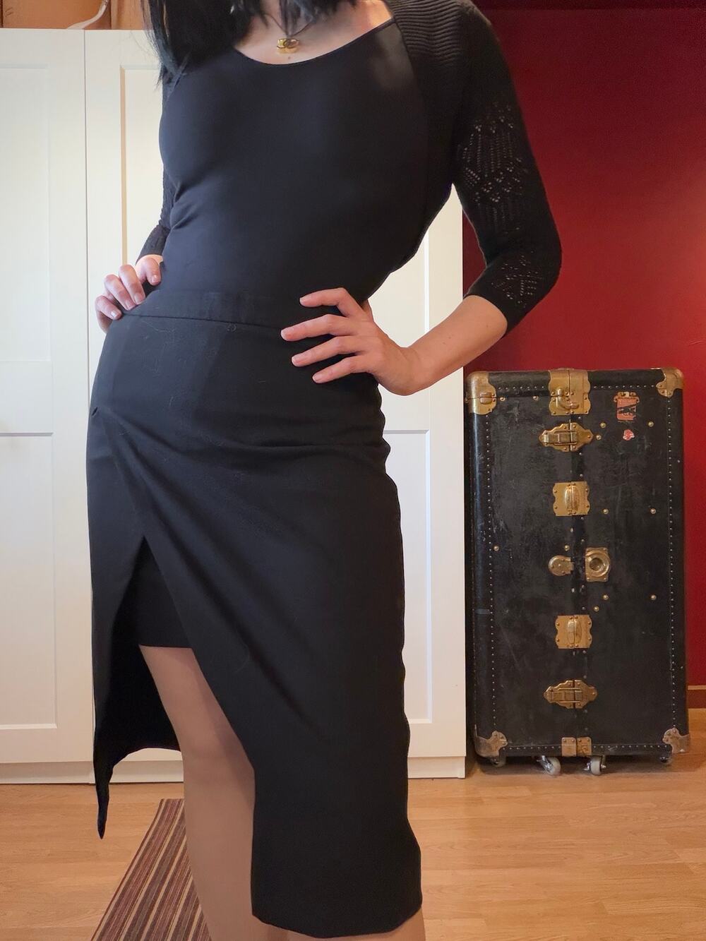 black wrap skirt work bhwm